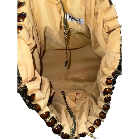 AMICI Boho Tote Bag with Wooden Bead Handles - Picture 5 of 8